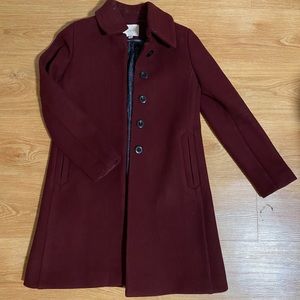 LOFT burgundy trench coat size XXSP